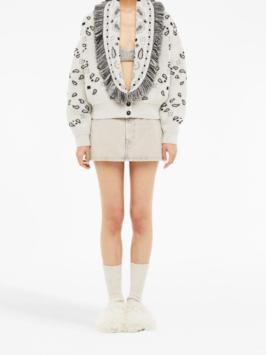 Cheap Women Alanui Bandana Jacquard cardigan cropped 0808